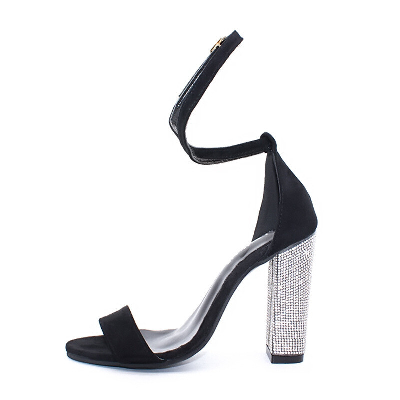 Crystal detail heel strappy sandals