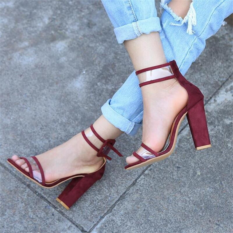 Transparent Snake High Heel Sandals