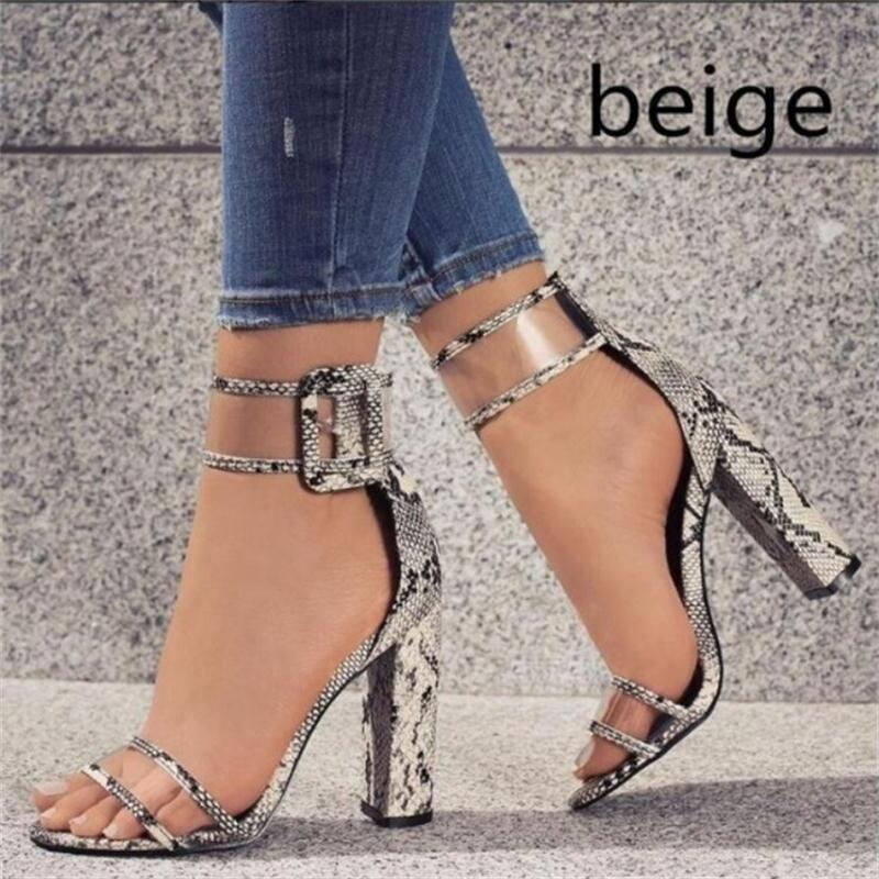 Transparent Snake High Heel Sandals