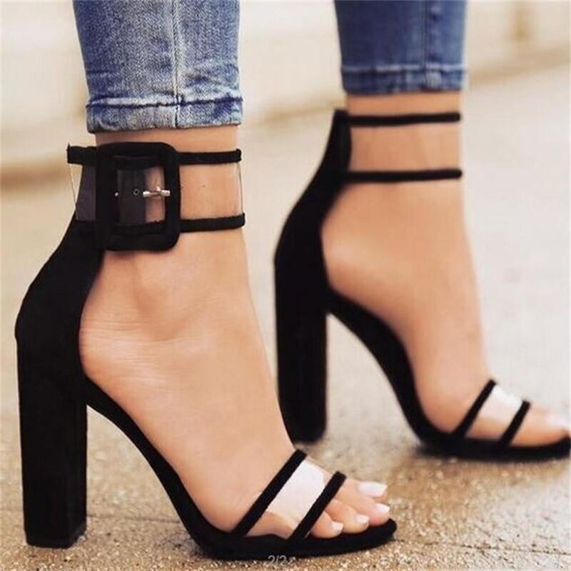 Transparent Snake High Heel Sandals