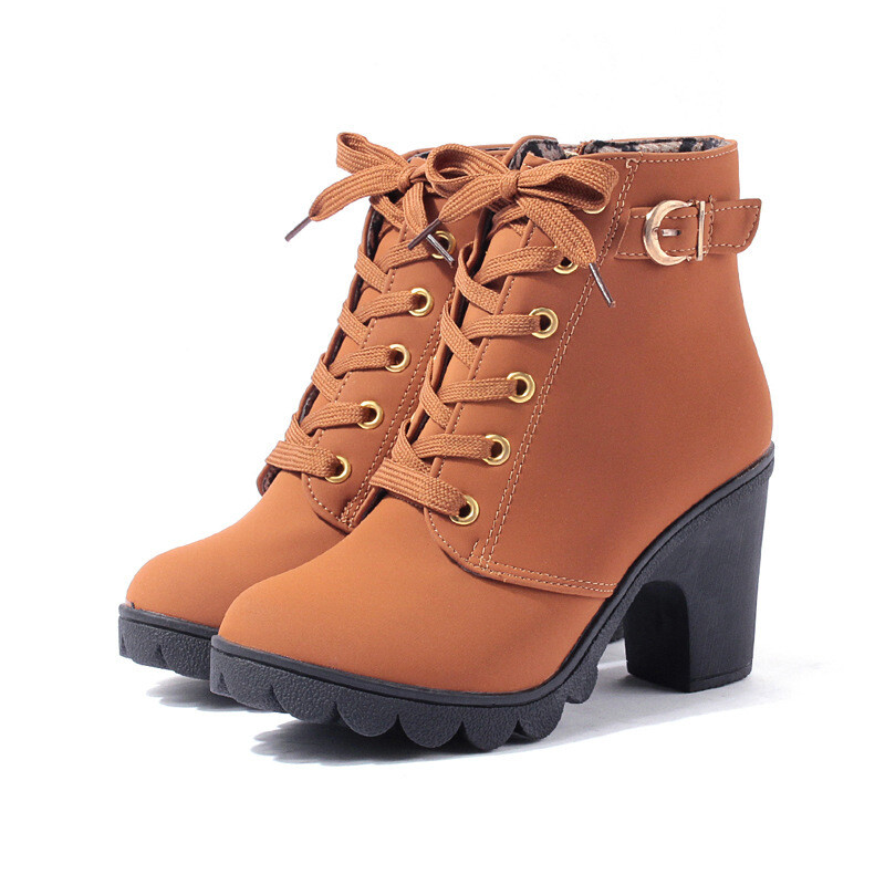 Casual lace up boot, Color: Yellow, Size: 40
