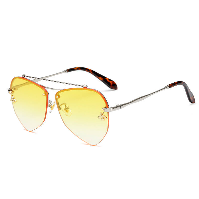 Metal diamond polygon UV protection sunglasses