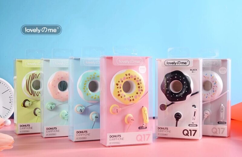 New Creative Macaron Q17 Donut Cartoon Headphones With Mark