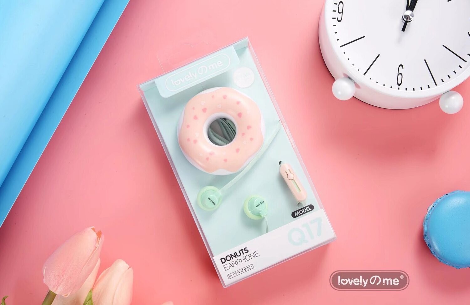 New Creative Macaron Q17 Donut Cartoon Headphones With Mark