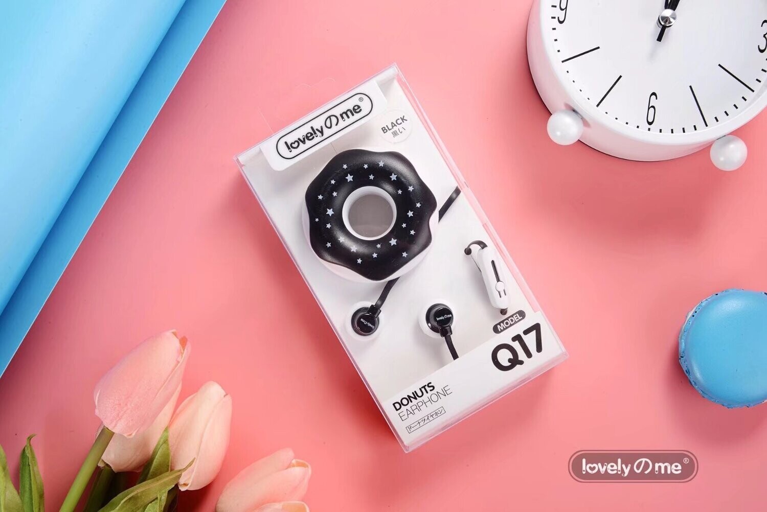 New Creative Macaron Q17 Donut Cartoon Headphones With Mark