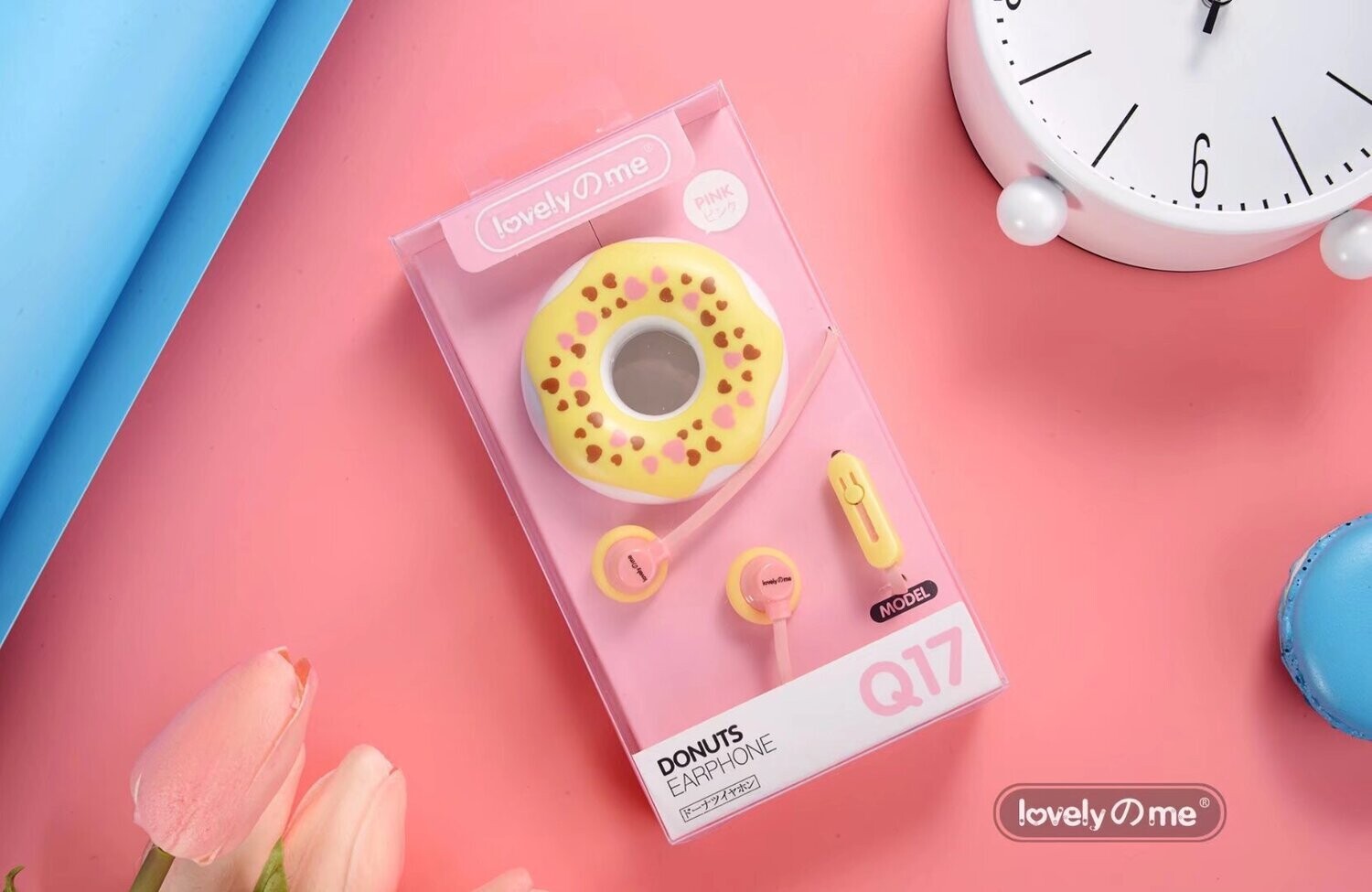 New Creative Macaron Q17 Donut Cartoon Headphones With Mark