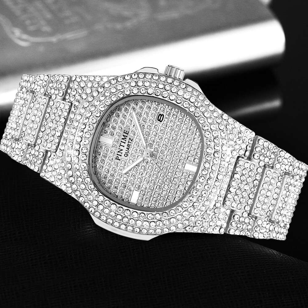 Steel Band Watch Patek Diamond Gypsophila Men&#39;s And Women&#39;s Watches Calendar Quartz Watch