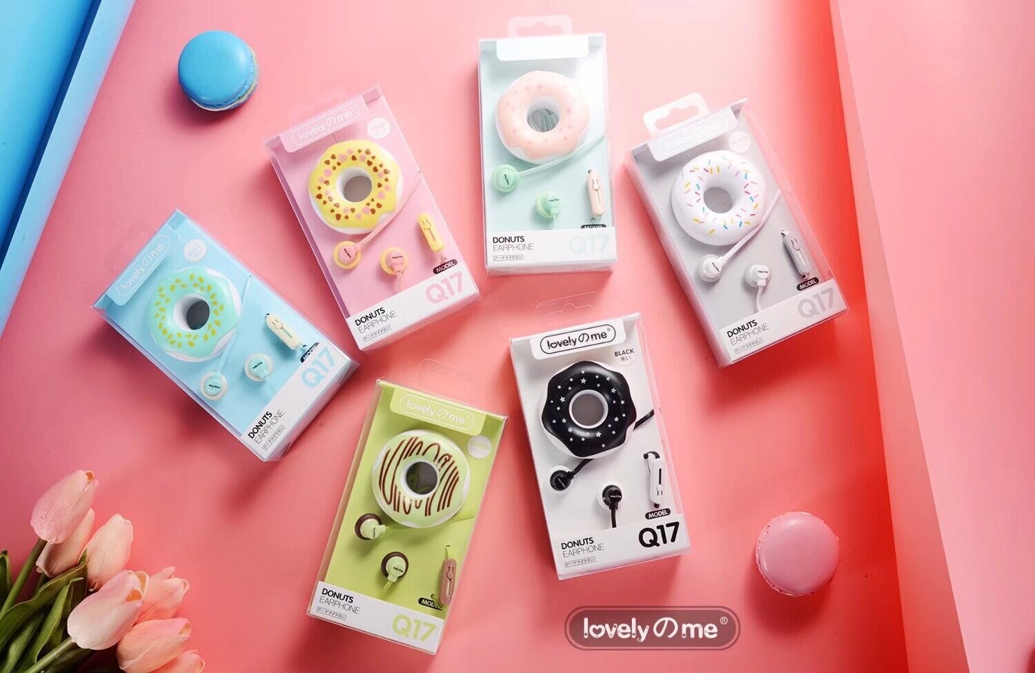 New Creative Macaron Q17 Donut Cartoon Headphones With Mark, Color: Average color