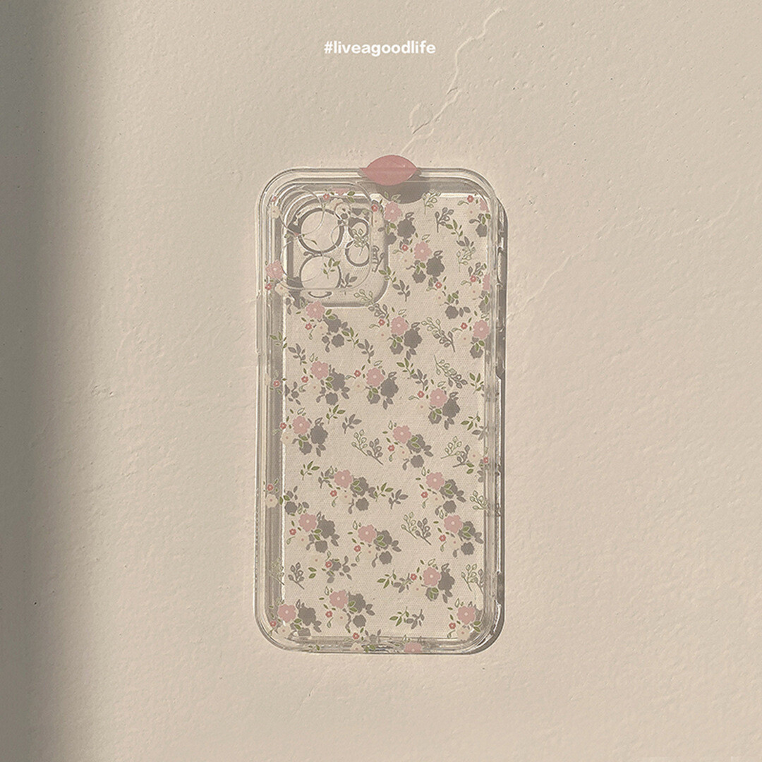 ins summer pink flower iPhone12 mobile phone shell XR Apple XS suitable for 11promax bracket 78P painted