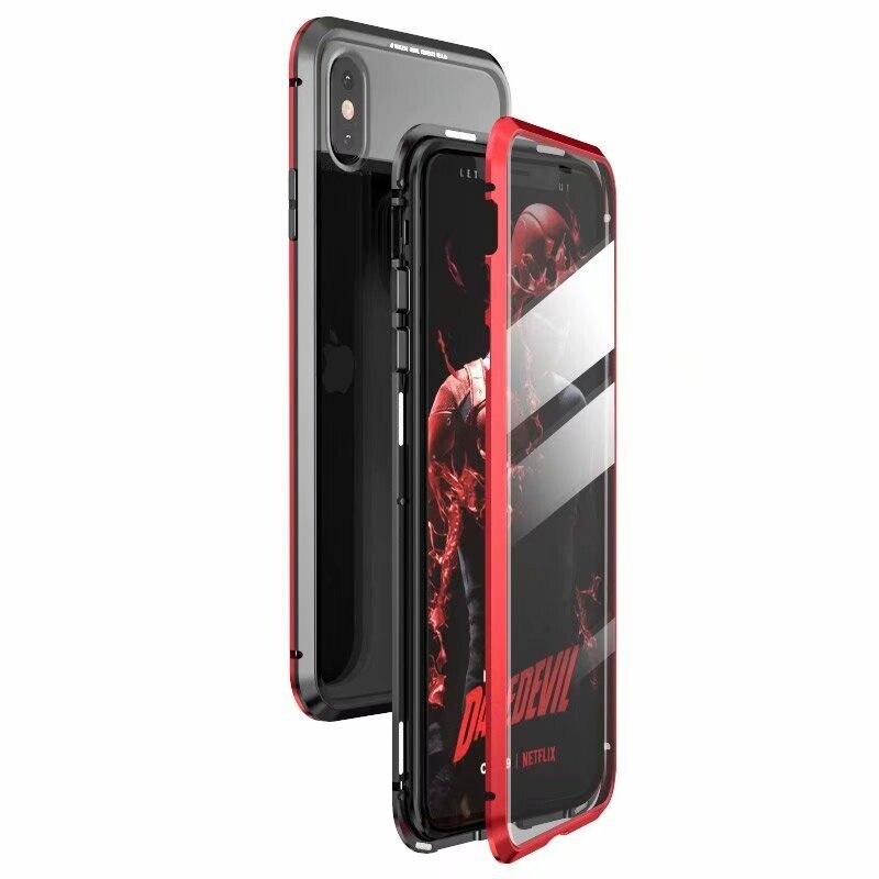 Suitable For IPhone13promax Double-sided Glass Magneto Mobile Phone Case Apple 12pro Metal Frame Shell Ip11