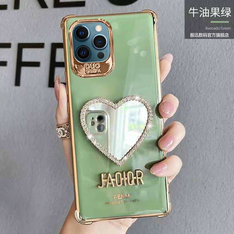 Suitable For Apple 11promax Mobile Phone Case Full Package Apple 11 Airbag 11pro Silicone Makeup Mirror Protective Cover