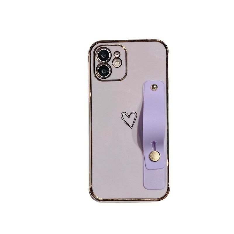 The New Electroplating Anti-fall Love Bracket Apple 12pro Max Mobile Phone Case Is Suitable For Iphone11/7p