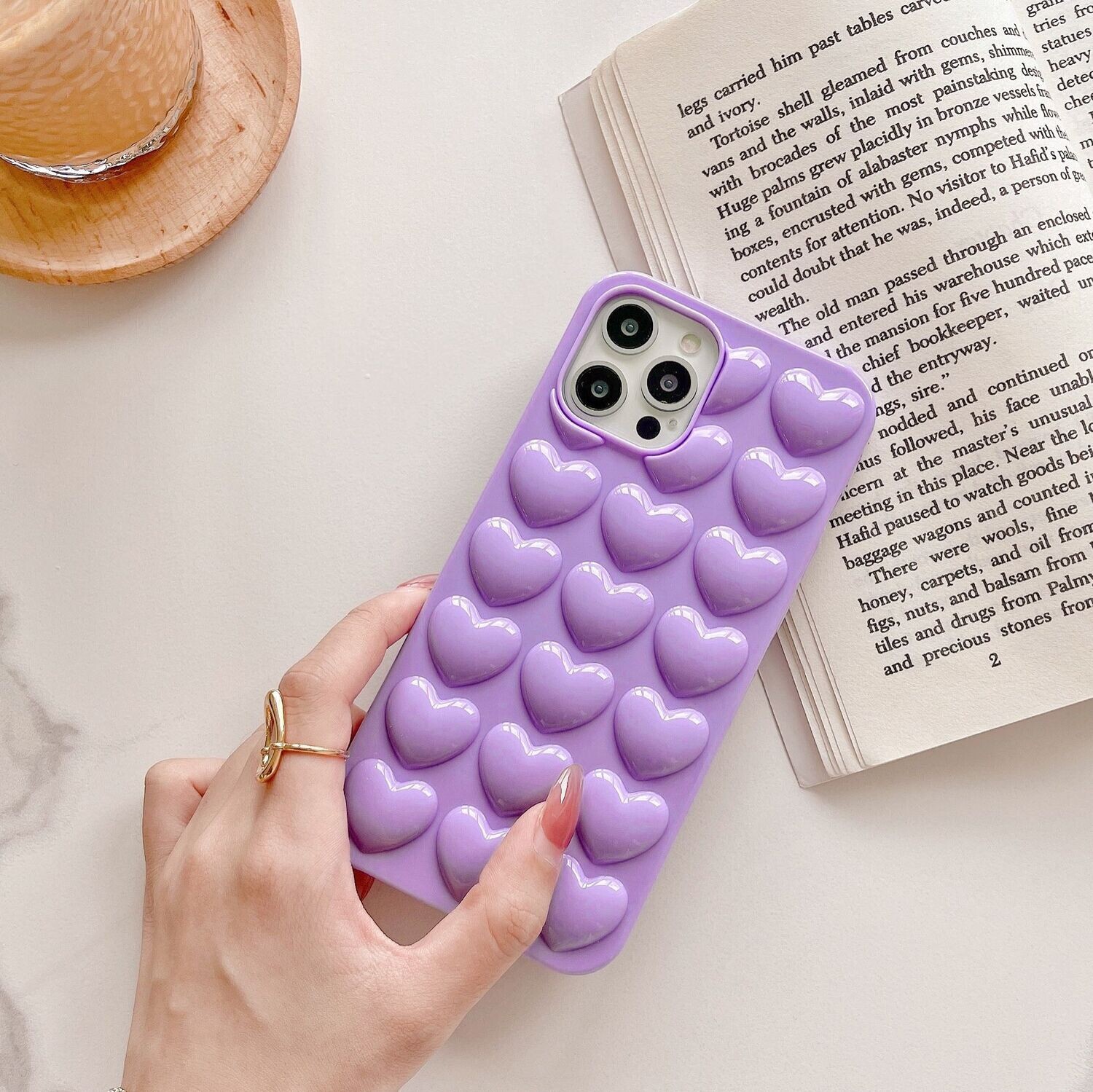 Three-dimensional Love For Iphone12Pro/Max Apple 11/12/XR Candy Color Love Mobile Phone Case