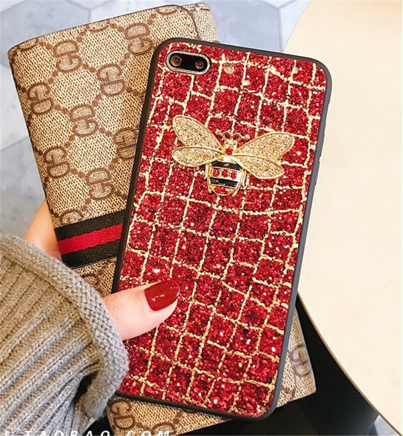 Flash Diamond Bee Is Suitable For Apple 12Promax Mobile Phone Case
