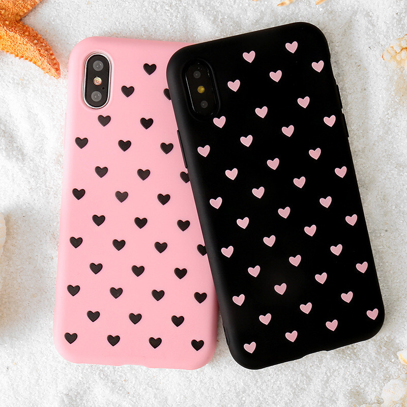 Suitable For IPhone 11 Pro Max Mobile Phone Shell Pink Black Candy Color Multi-love Personalized Custom