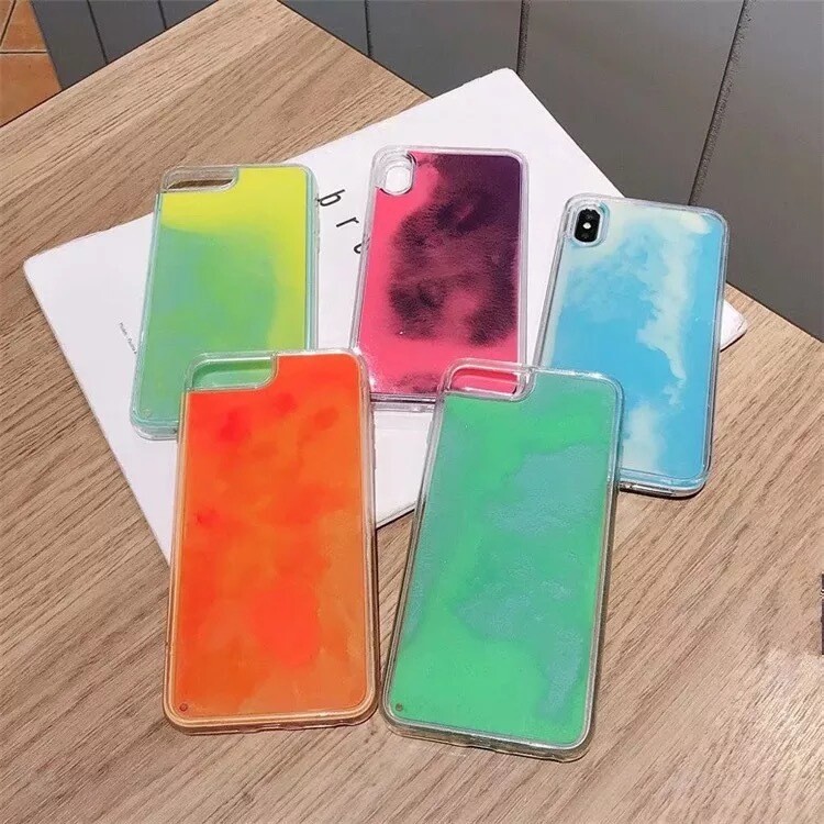 Glitter For IphoneXs Max Luminous Liquid Quicksand Mobile Phone Shell Simple Material Shell Apple 11