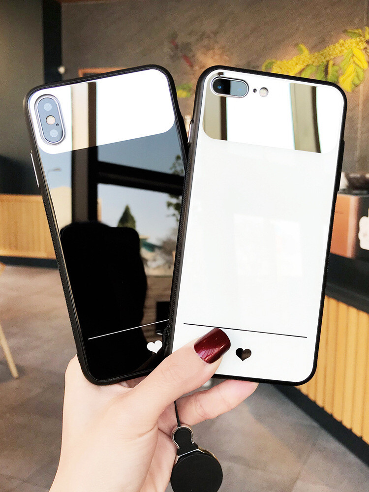 Suitable For Apple 11pro Mobile Phone Case IPhone7/8p Glass Mirror Xsmax Love Couple 12 Protective Sleeve Xr
