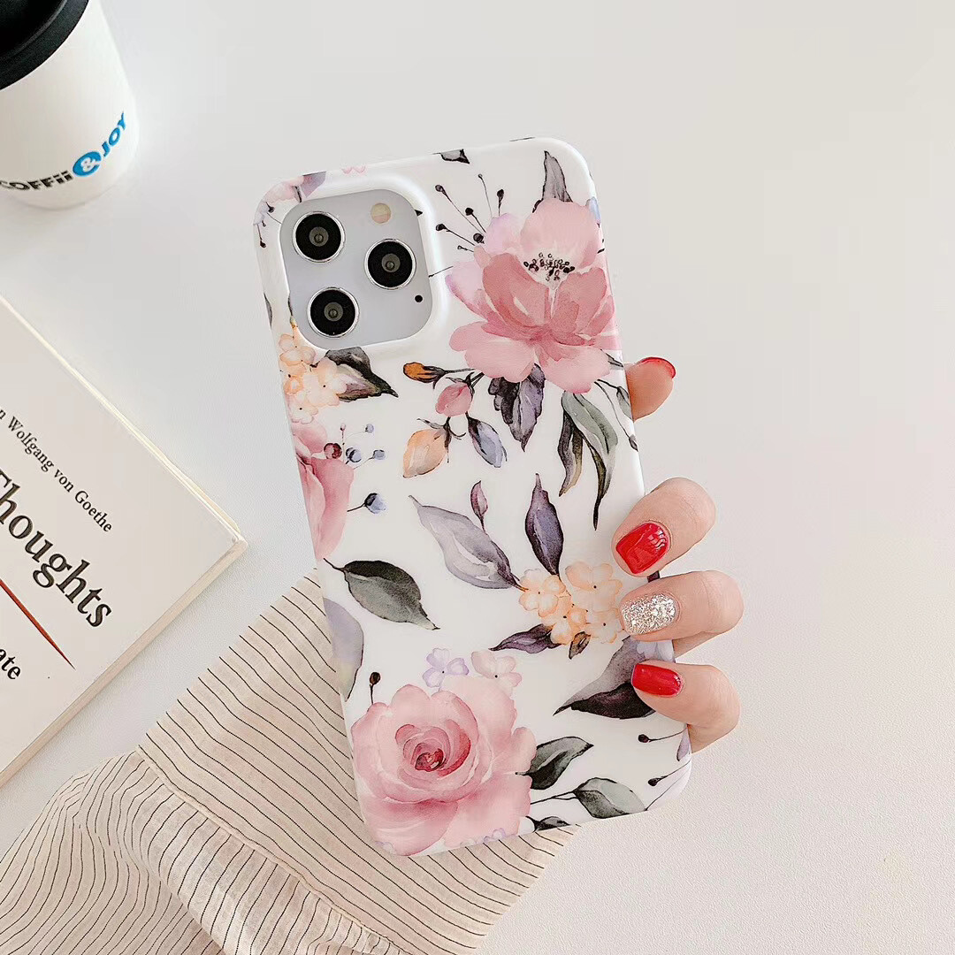 Retro Literature And Art Small Fresh Flowers And Leaves Suitable For IPhone13 Mobile Phone Case