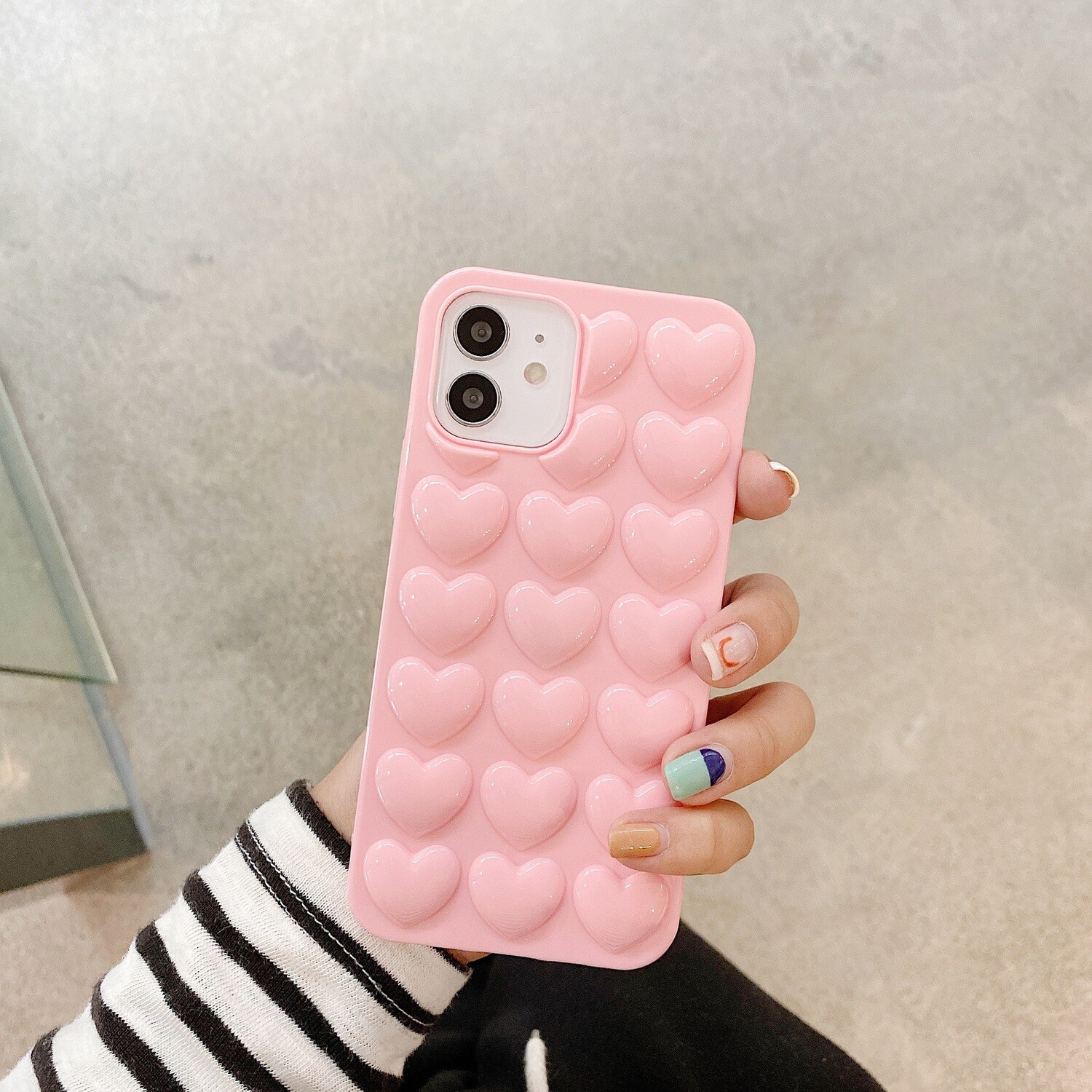 Three-dimensional Love For Iphone12Pro/Max Apple 11/12/XR Candy Color Love Mobile Phone Case