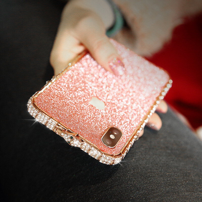 Mobile Phone Case Women&#39;s Rhinestone Iphone11 Mobile Phone Case Diamond Frame X Glitter 8p Diamond Case