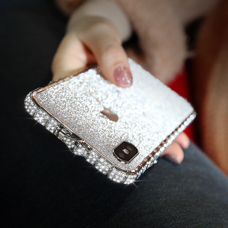 Mobile Phone Case Women&#39;s Rhinestone Iphone11 Mobile Phone Case Diamond Frame X Glitter 8p Diamond Case