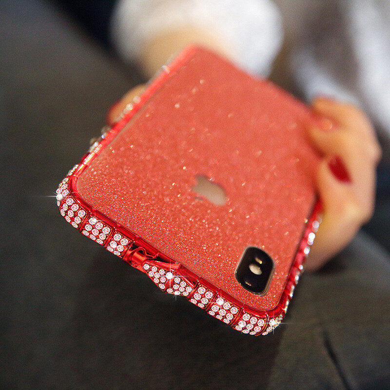 Mobile Phone Case Women&#39;s Rhinestone Iphone11 Mobile Phone Case Diamond Frame X Glitter 8p Diamond Case