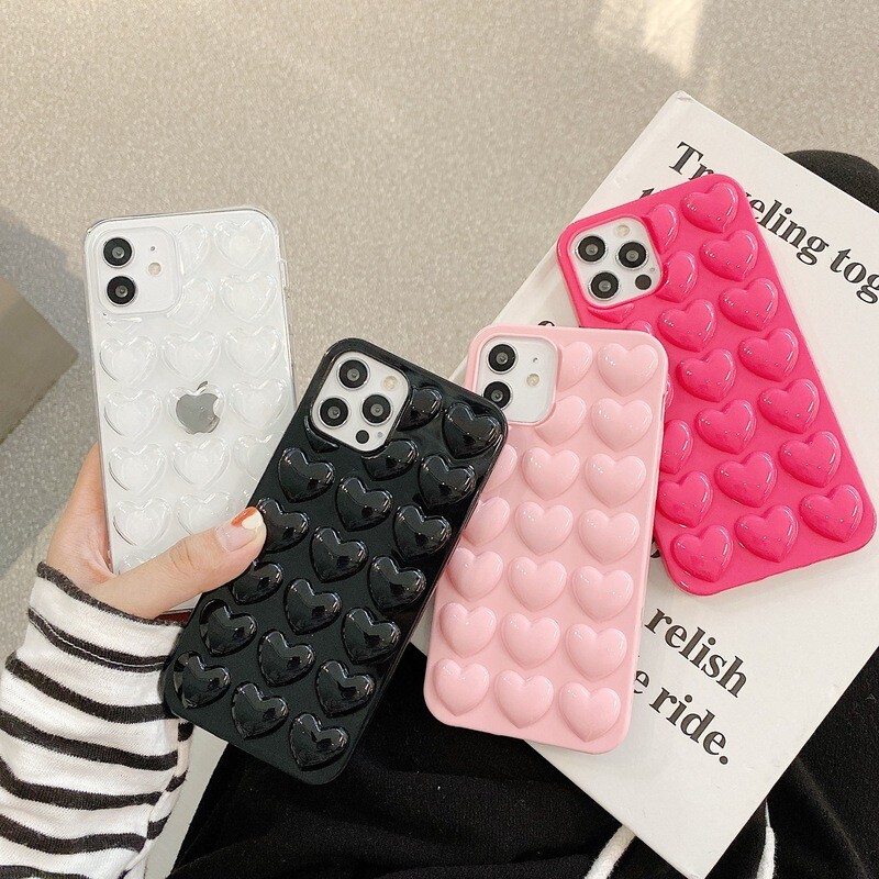 Three-dimensional Love For Iphone12Pro/Max Apple 11/12/XR Candy Color Love Mobile Phone Case