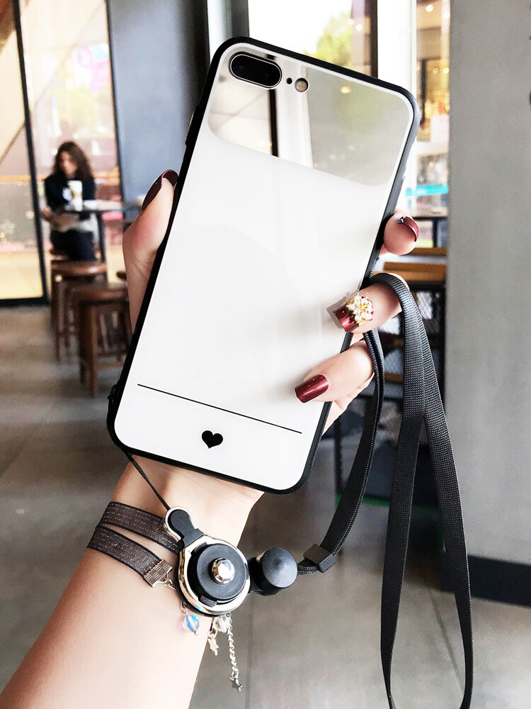 Suitable For Apple 11pro Mobile Phone Case IPhone7/8p Glass Mirror Xsmax Love Couple 12 Protective Sleeve Xr