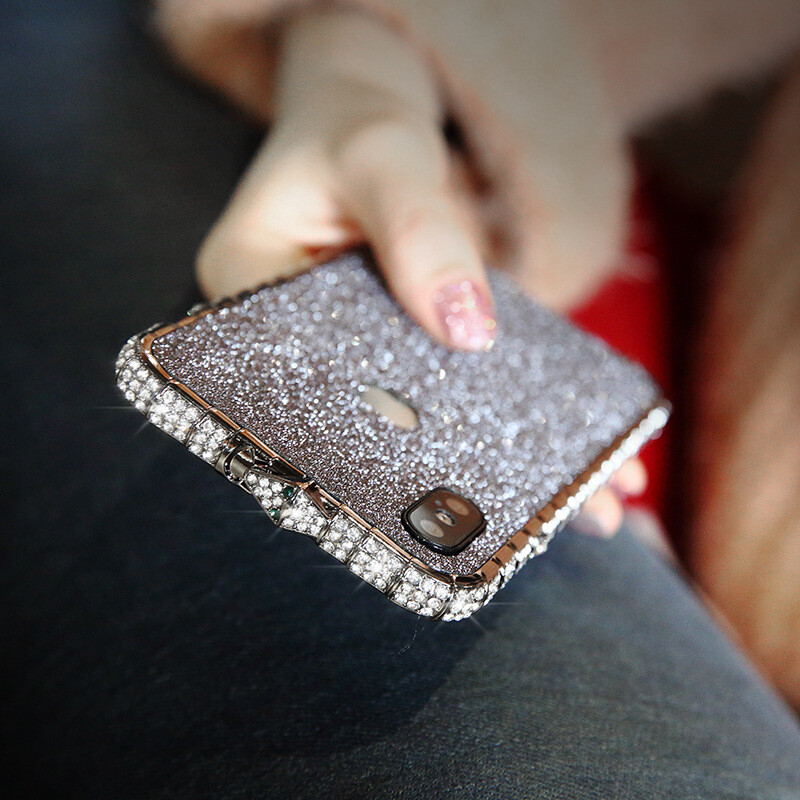 Mobile Phone Case Women&#39;s Rhinestone Iphone11 Mobile Phone Case Diamond Frame X Glitter 8p Diamond Case