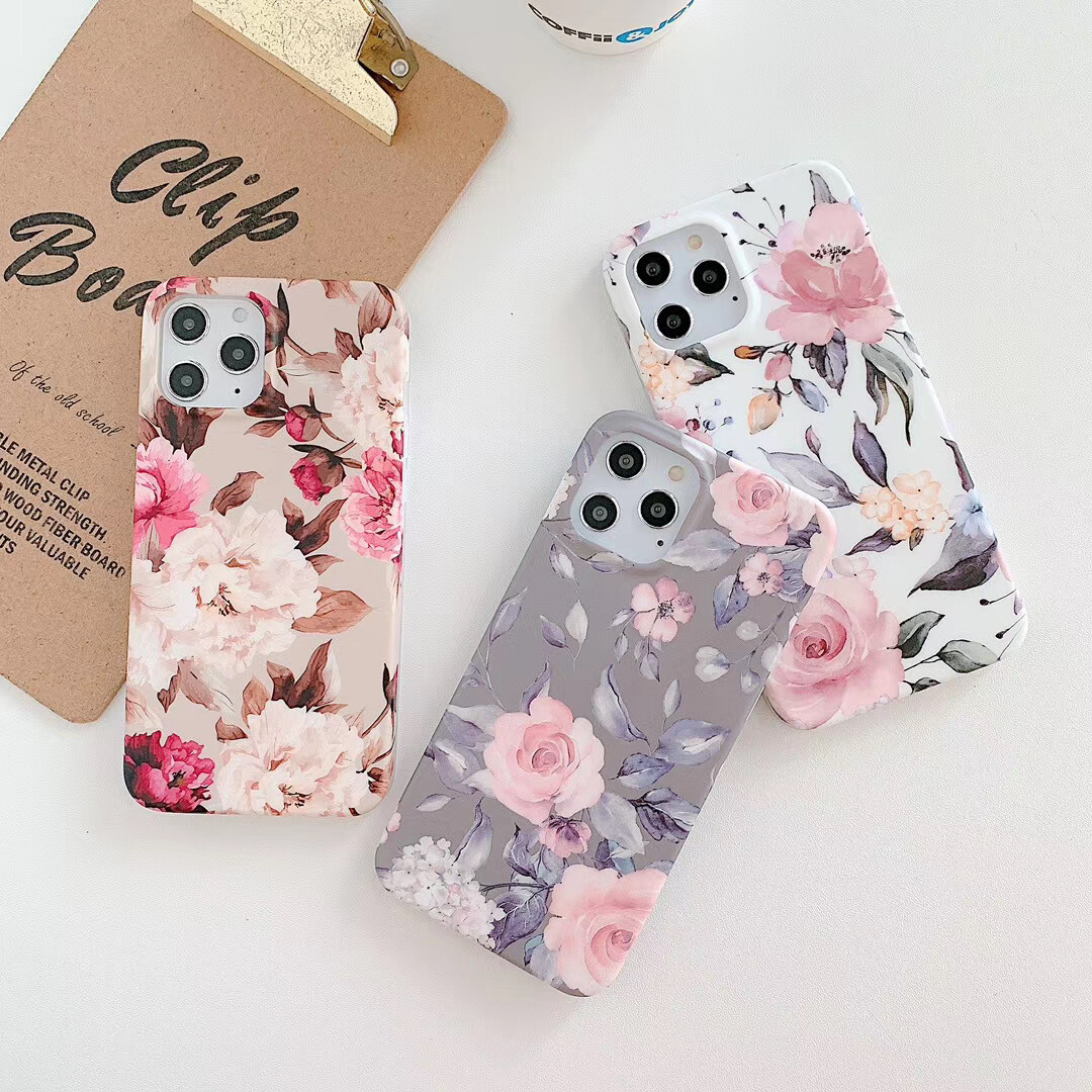 Retro Literature And Art Small Fresh Flowers And Leaves Suitable For IPhone13 Mobile Phone Case