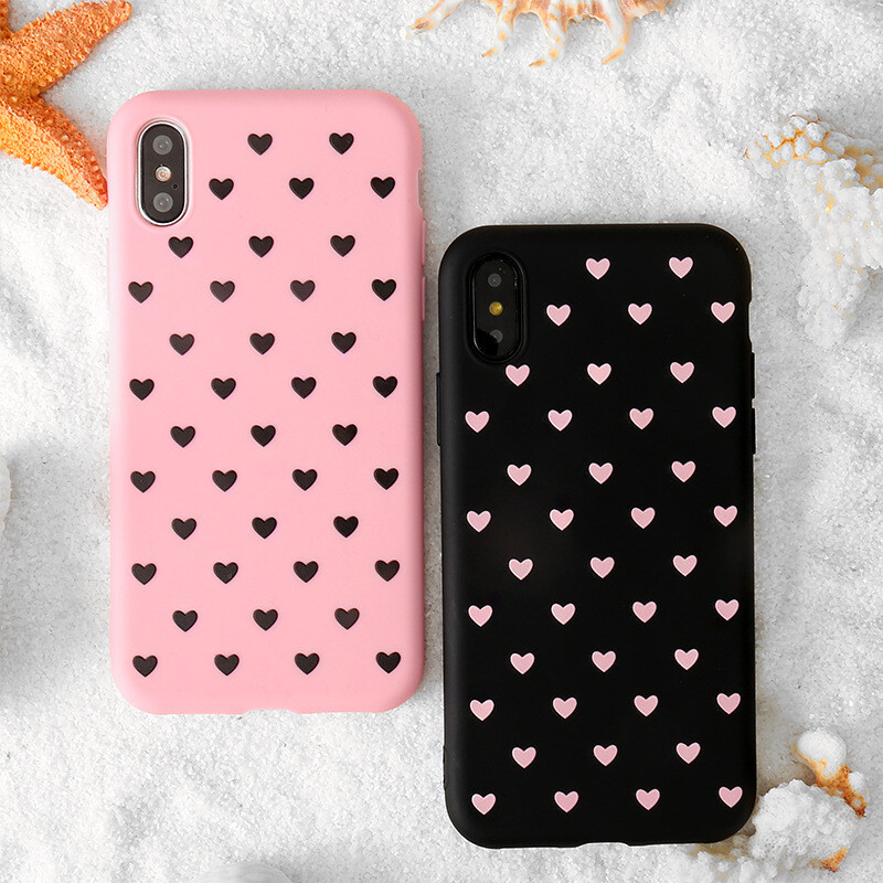 Suitable For IPhone 11 Pro Max Mobile Phone Shell Pink Black Candy Color Multi-love Personalized Custom
