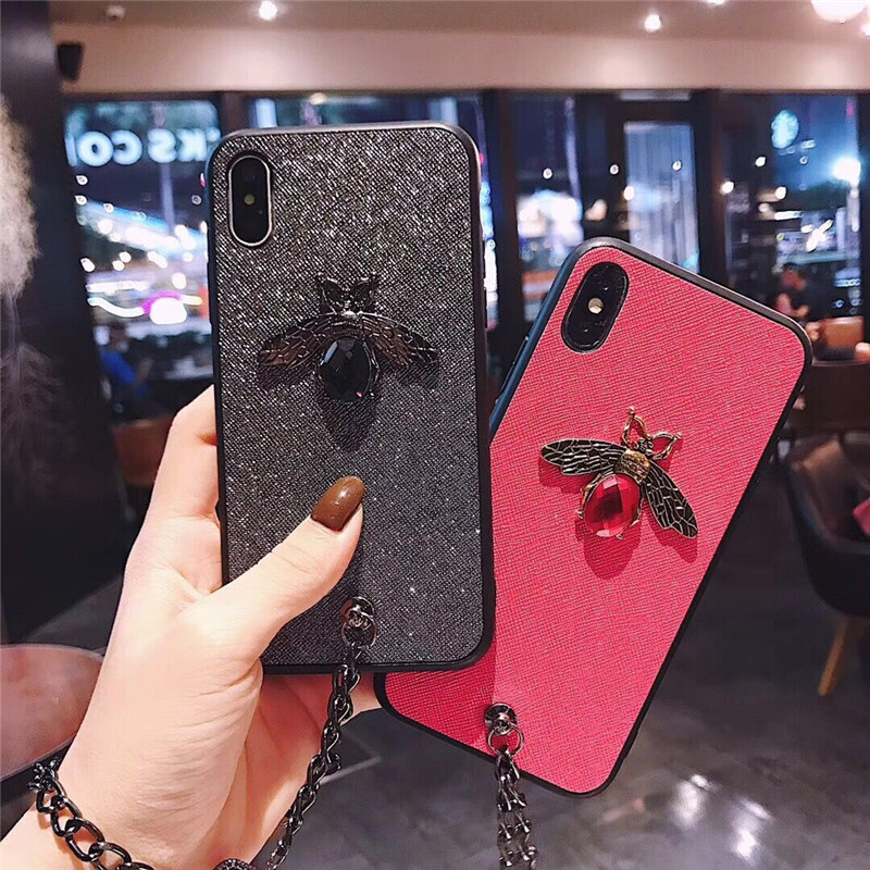 Hair Ball Crystal Bracelet Suitable For IPhoneX Mobile Phone Case Apple 12Promax Soft 7plus Glitter XR Bee