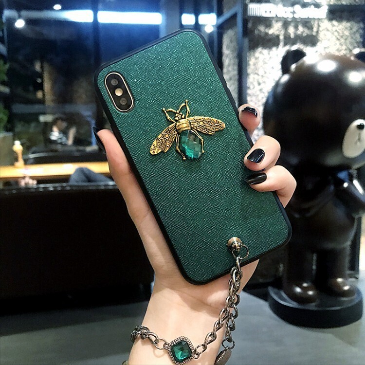 Hair Ball Crystal Bracelet Suitable For IPhoneX Mobile Phone Case Apple 12Promax Soft 7plus Glitter XR Bee