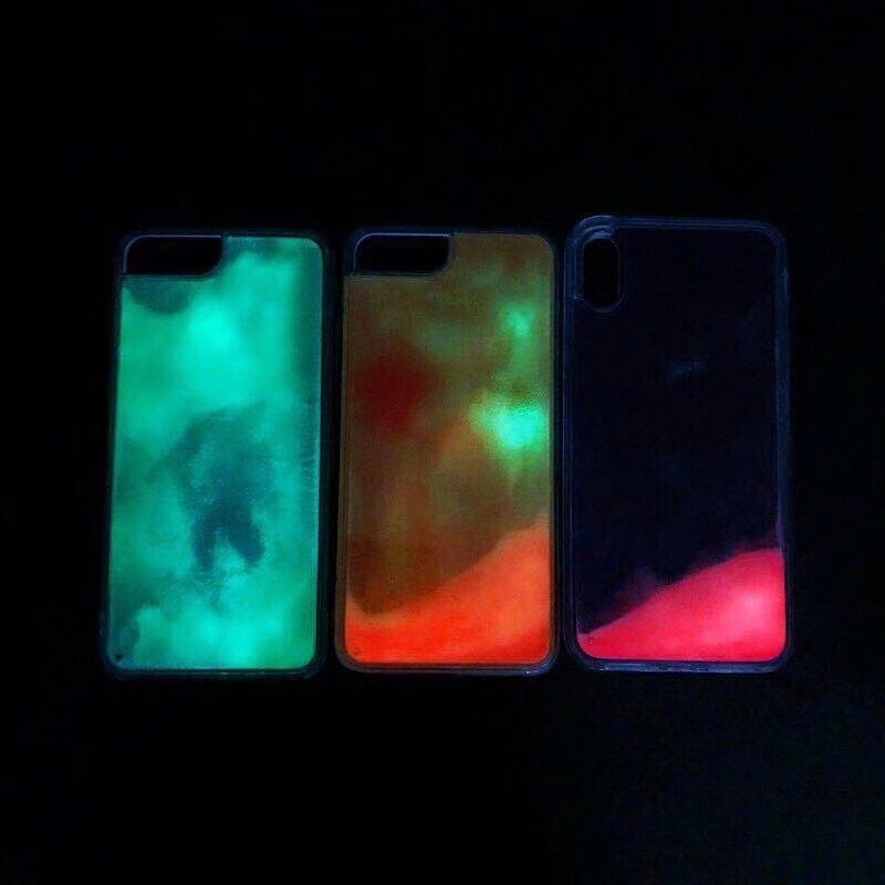 Glitter For IphoneXs Max Luminous Liquid Quicksand Mobile Phone Shell Simple Material Shell Apple 11