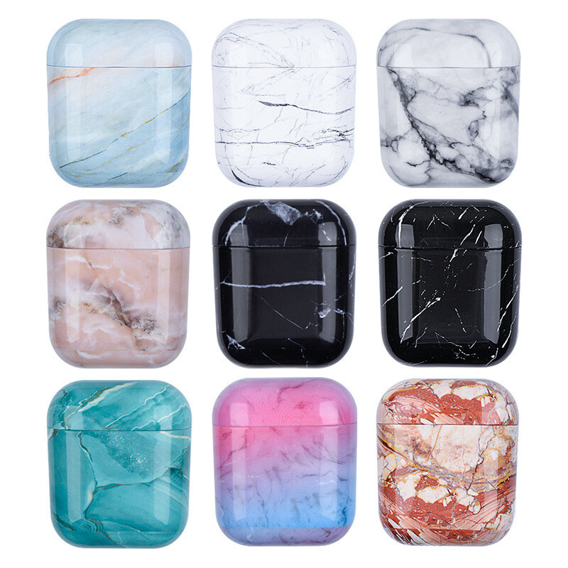 Airpods Protective Cover PC Hard Shell Marble Texture Apple First And Second Generation Universal Headphone Cover