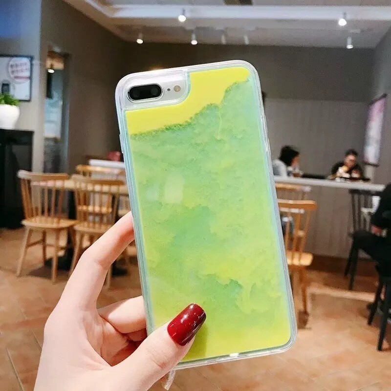 Glitter For IphoneXs Max Luminous Liquid Quicksand Mobile Phone Shell Simple Material Shell Apple 11