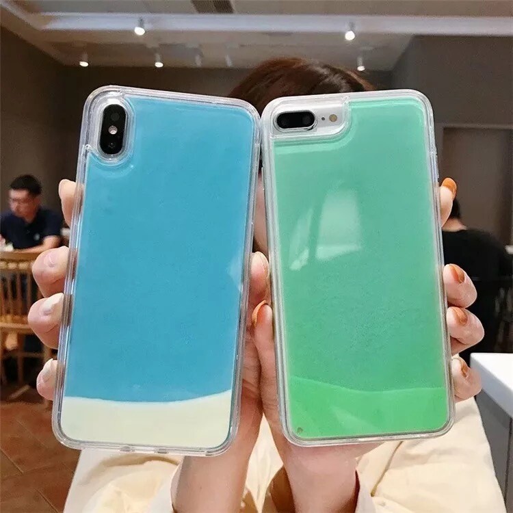 Glitter For IphoneXs Max Luminous Liquid Quicksand Mobile Phone Shell Simple Material Shell Apple 11