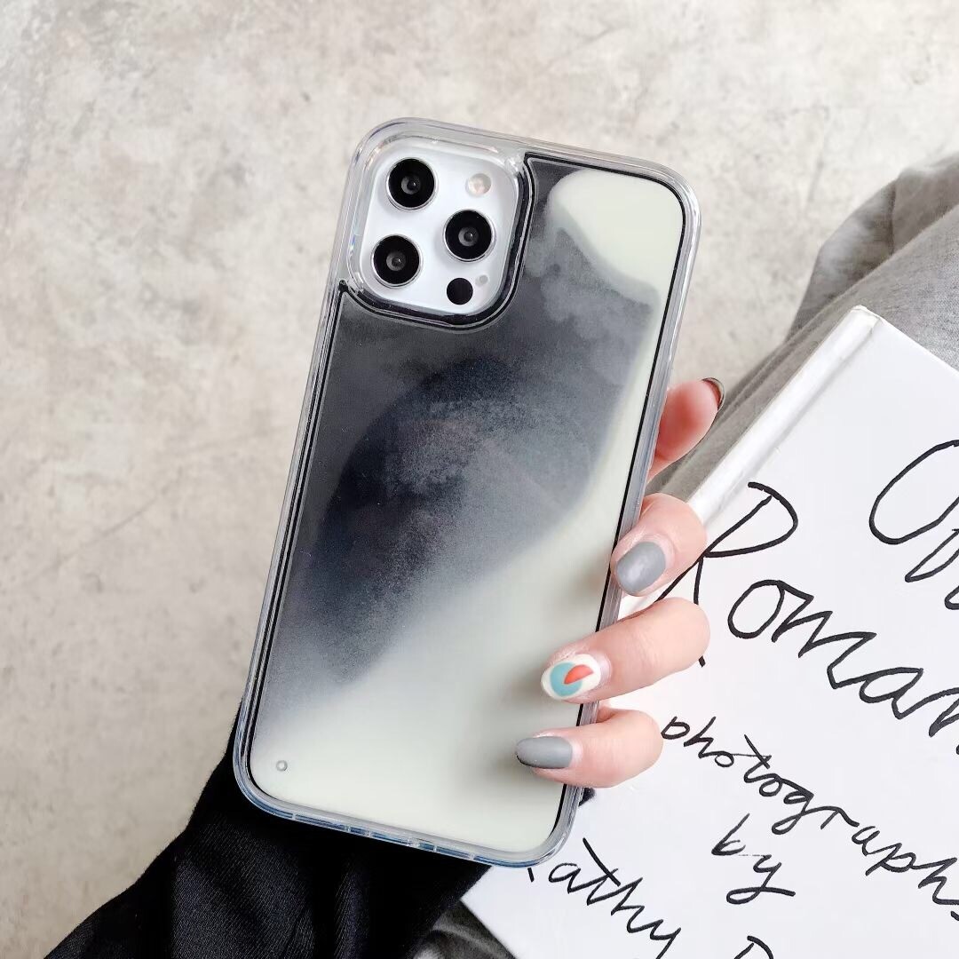 Glitter For IphoneXs Max Luminous Liquid Quicksand Mobile Phone Shell Simple Material Shell Apple 11
