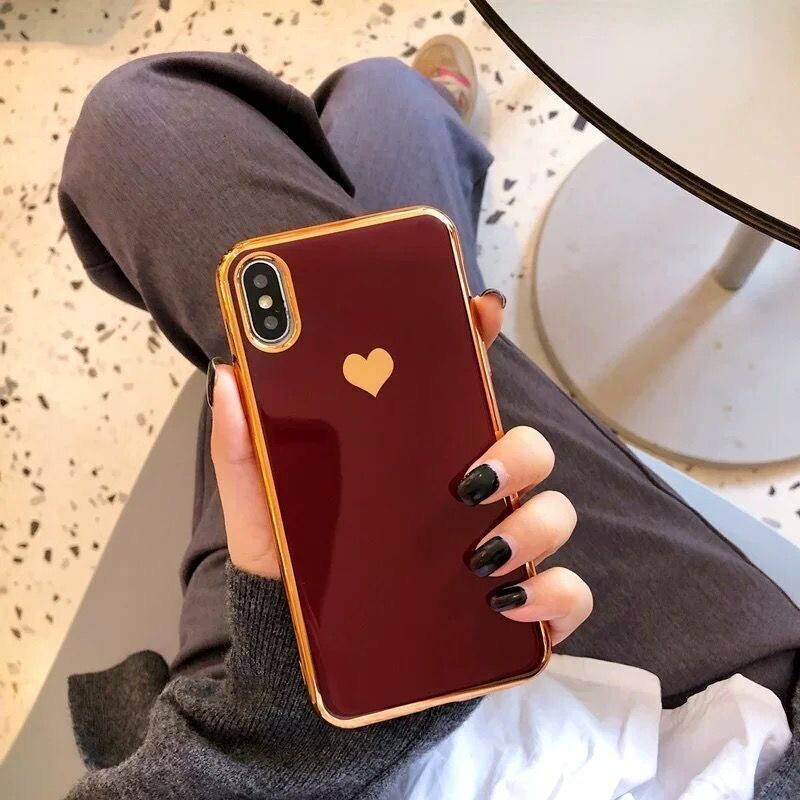 The New Electroplating Love Fire 7p 12pro Max Is Suitable For IphoneXR 8 8p Electroplating Couple 11pro Shell