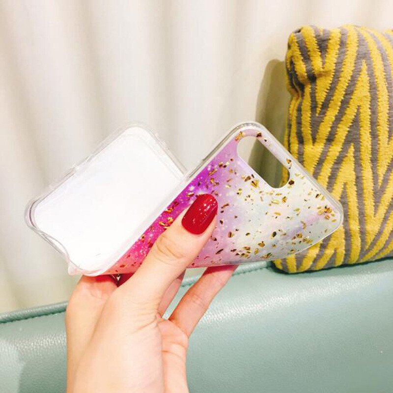 Gold Foil Marble Phone Case IPhone11pro  Edge Anti-fall Apple X Protective Cover Applicable Soft