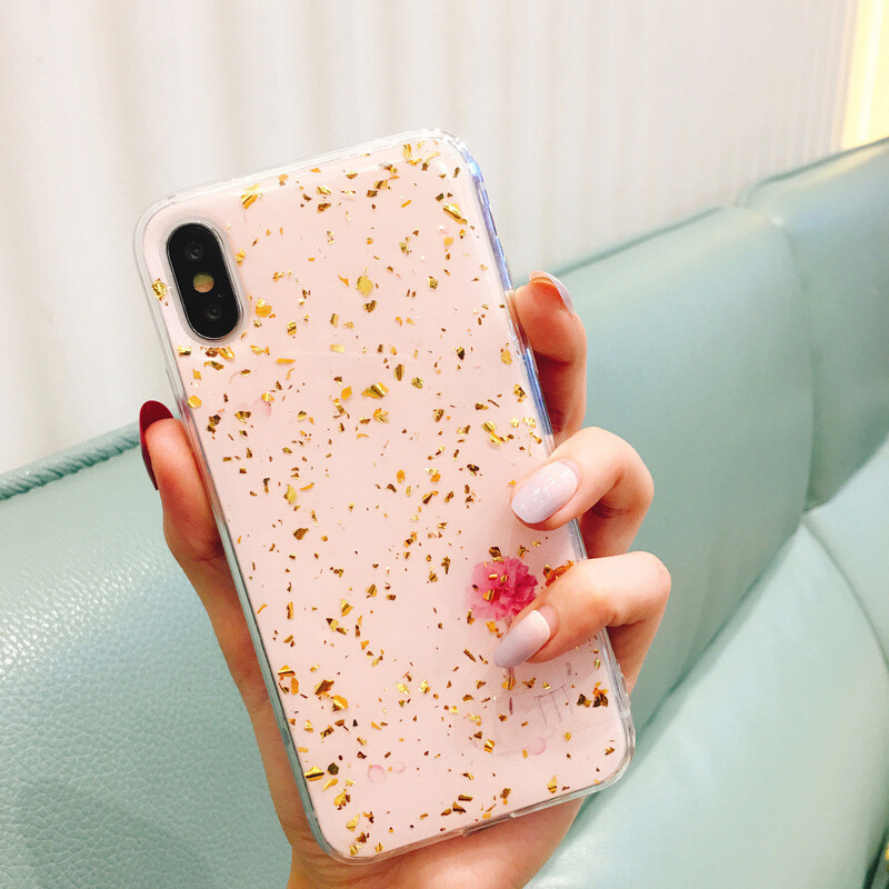 Gold Foil Marble Phone Case IPhone11pro  Edge Anti-fall Apple X Protective Cover Applicable Soft