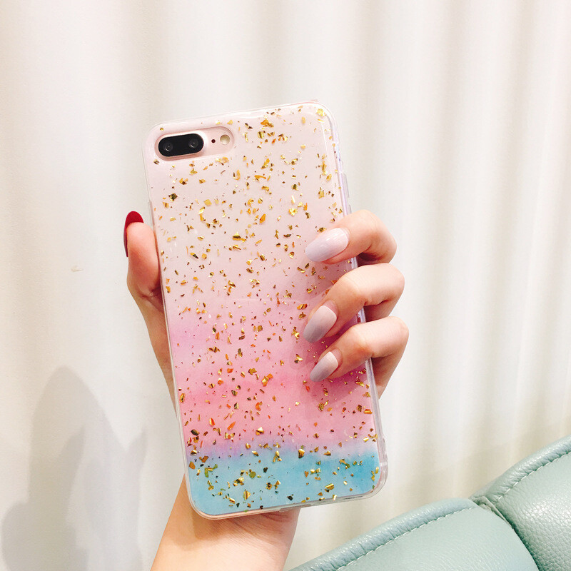 Gold Foil Marble Phone Case IPhone11pro  Edge Anti-fall Apple X Protective Cover Applicable Soft