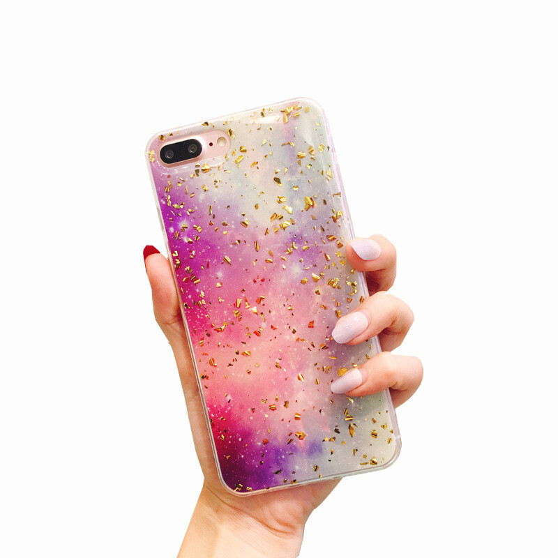 Gold Foil Marble Phone Case IPhone11pro  Edge Anti-fall Apple X Protective Cover Applicable Soft