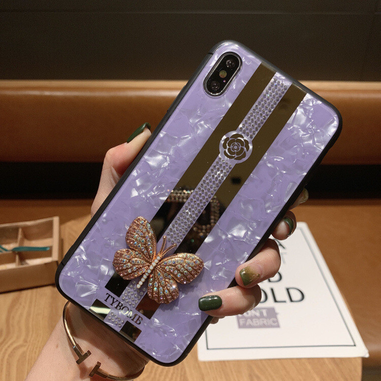Suitable For IPhone12 Mobile Phone Case Apple 11pro Butterfly Love 7plus Rhinestone TPU Protective Case