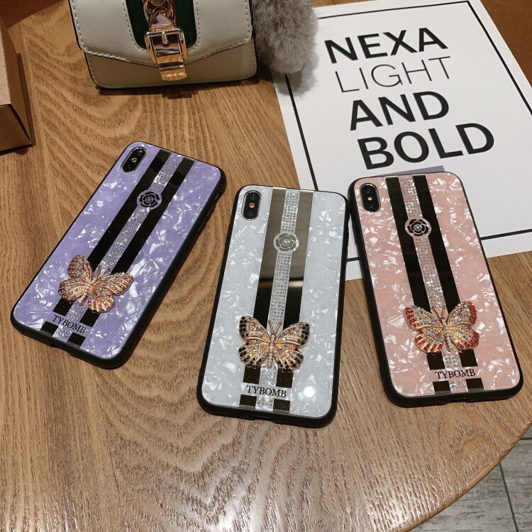 Suitable For IPhone12 Mobile Phone Case Apple 11pro Butterfly Love 7plus Rhinestone TPU Protective Case