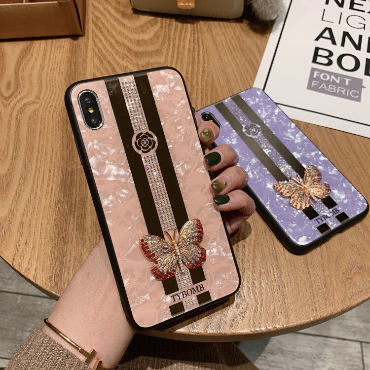 Suitable For IPhone12 Mobile Phone Case Apple 11pro Butterfly Love 7plus Rhinestone TPU Protective Case