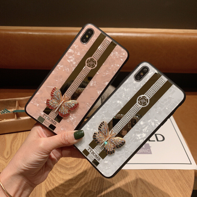 Suitable For IPhone12 Mobile Phone Case Apple 11pro Butterfly Love 7plus Rhinestone TPU Protective Case