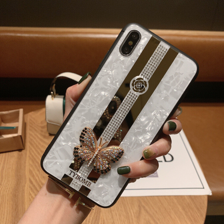 Suitable For IPhone12 Mobile Phone Case Apple 11pro Butterfly Love 7plus Rhinestone TPU Protective Case