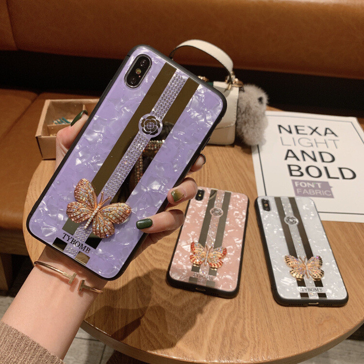Suitable For IPhone12 Mobile Phone Case Apple 11pro Butterfly Love 7plus Rhinestone TPU Protective Case
