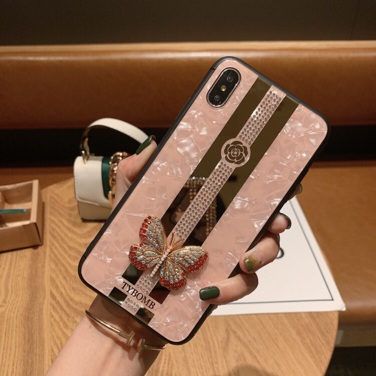 Suitable For IPhone12 Mobile Phone Case Apple 11pro Butterfly Love 7plus Rhinestone TPU Protective Case